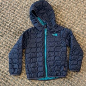 The North Face Navy Quilted Jacket with Teal Accents